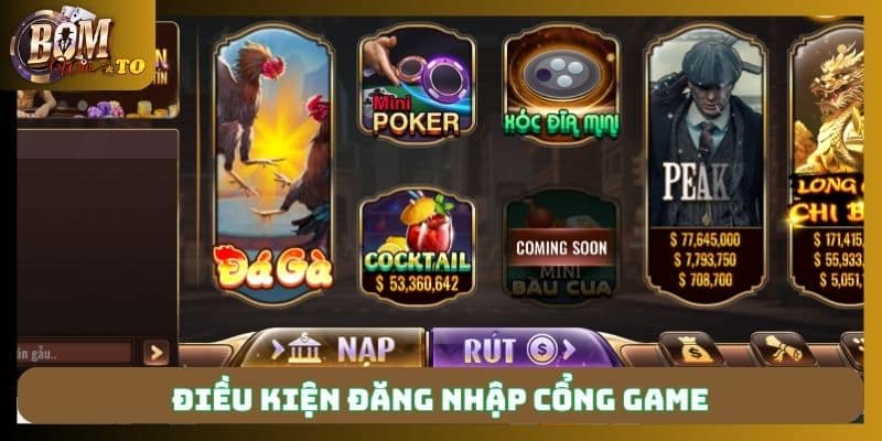 Điều kiện đăng nhập cổng game