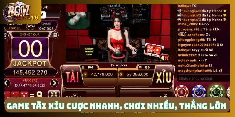 Game tài xỉu cược nhanh, chơi nhiều, thắng lớn 