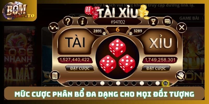 Mức cược phân bổ đa dạng cho mọi đối tượng 