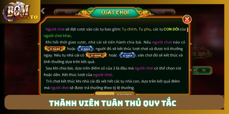 Thành viên tuân thủ quy tắc